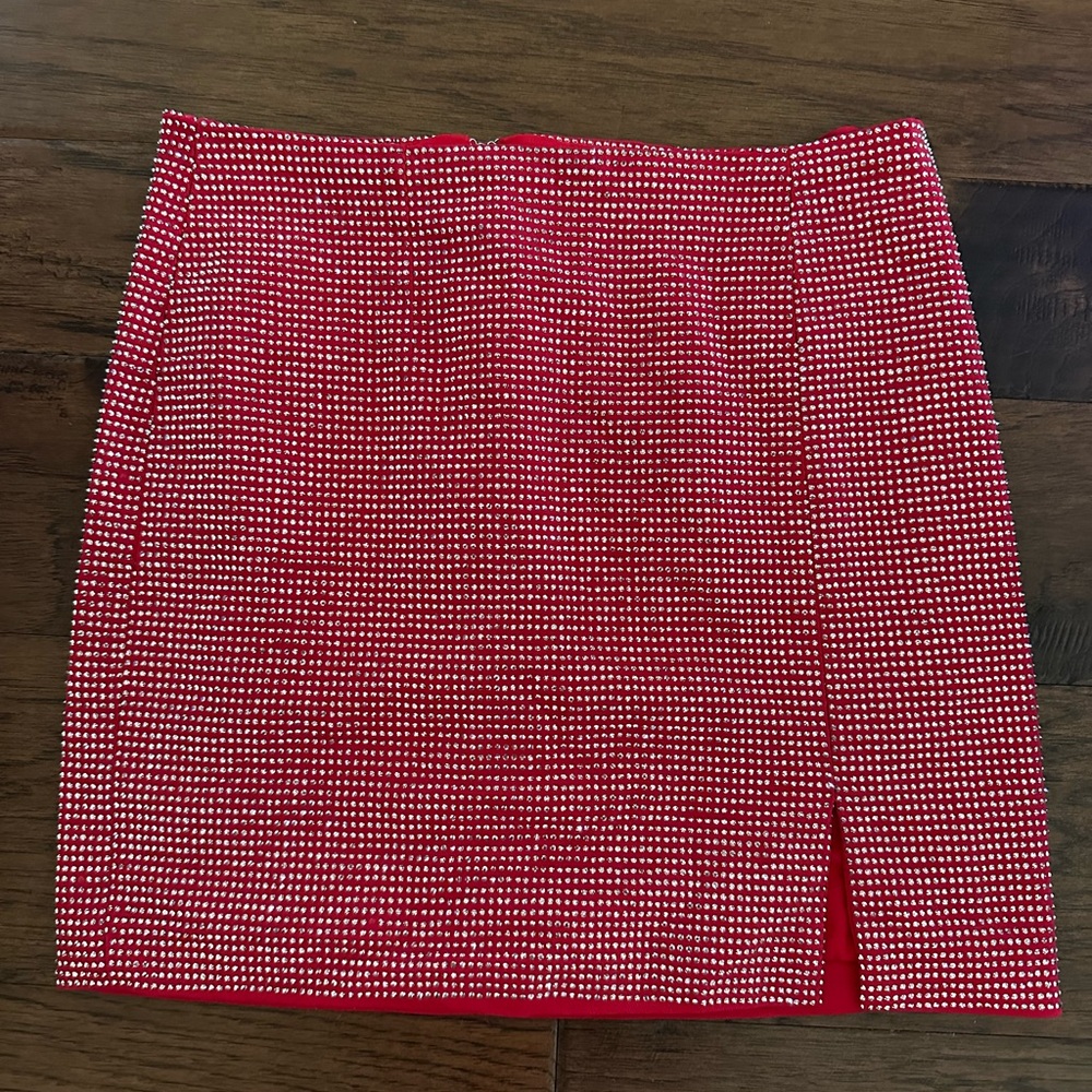 Elegant Red Blinged Out Skirt